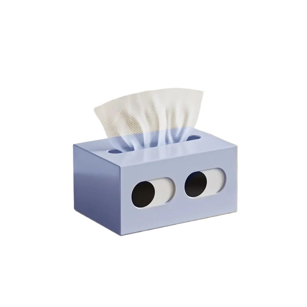 Aimanqi Blue Tissue Box Table Napkin Rings Tissue Case Paper Box Container Solid Storage Box Home Table Decoration(Blue)