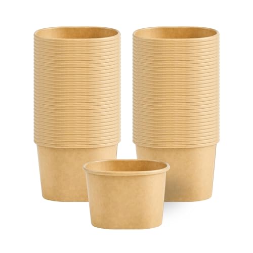 Image of Coppetta 4 Ounce Dessert Cups, 200 Greaseproof Ice Cream Cups - Lids Sold Separately, For Hot And Cold Foods, Kraft Paper Yogurt Bowls, Disposable,For Sundaes, Mousse Or Puddings - Restaurantware