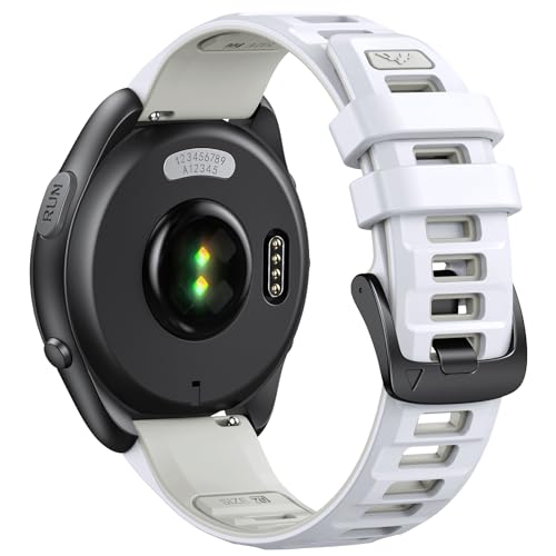 Correa de silicona compatible Garmin 20mm blanco/gris