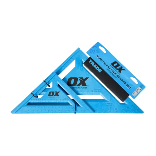 OX Trade 2pc Rafter Square Set – 180mm & 300mm, Heavy Duty ABS Plastic Roofing & Carpentry Squares with Easy-Read Graduations & Wide Base for Accurate Marking, Cutting & Saw Guide Use, OX-T433702 3 OX Trade 2pc Rafter Square Set – 180mm & 300mm, Heavy Duty ABS Plastic Roofing & Carpentry Squares with Easy-Read Graduations & Wide Base for Accurate Marking, Cutting & Saw Guide Use, OX-T433702 - Image 3