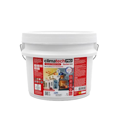 fischer - Climatech Pro - Escudo Térmico Total, Aislante Térmico Reflexivo Interior o Exterior para Pared, Techo, Tejado, Fachada o Habitación (9 L)