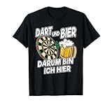 Dart Fan Lustig Spruch Dart und Bier Männer Dart Spieler T-Shirt