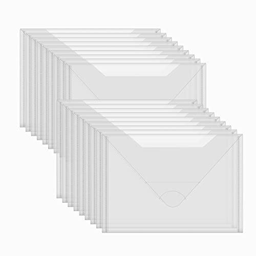 Image of 20 Pcs Large 11.5 inchX9 inch Stamp & Die Storage Pockets Resealable Clear Plastic Seal Bags Storagefor Cutting Dies Stencil Album Stamp Crafts for DIY Scrapbooking Paper Card Craft Cutting Dies Storage