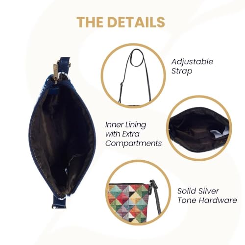 Signare Tapestry Small Crossbody Bag Sling Bag for Women with Multicolored Triangle Design (SLING-MTRI)3