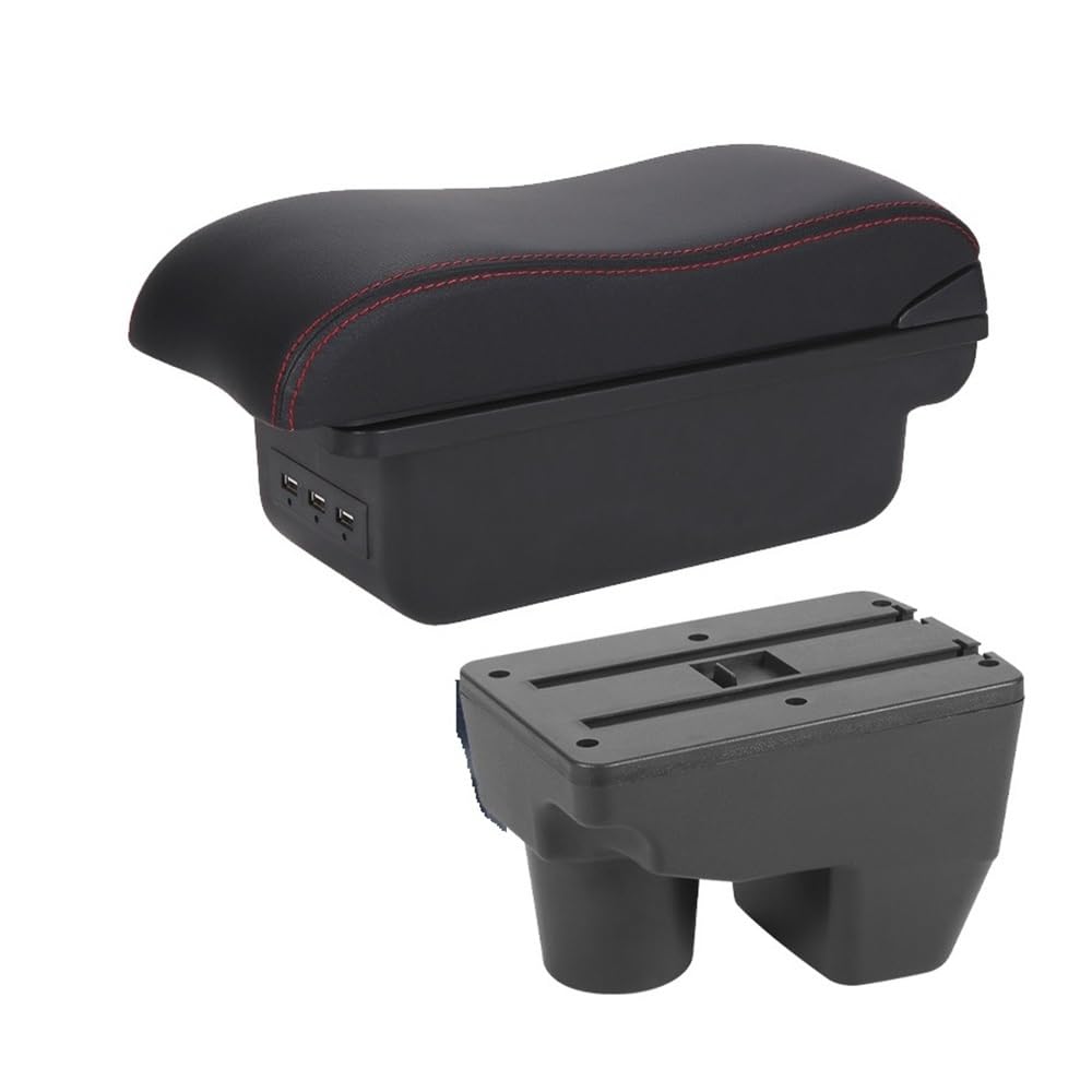 Yulegudi B1 Black Red 3Usb Car Armrests For Toyota For Yaris Elegant 2021-2024