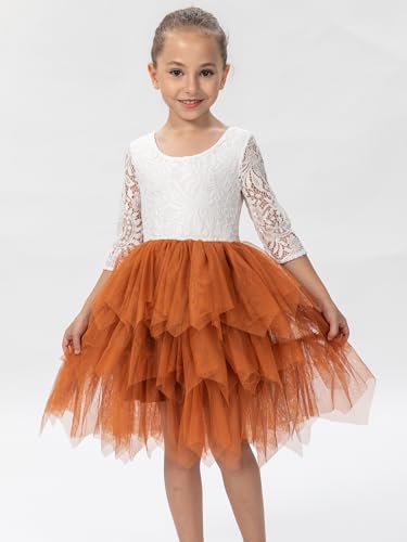 2Bunnies Girl Peony Lace Back A-Line Tiered Tutu Tulle Party Flower Girl Dress4