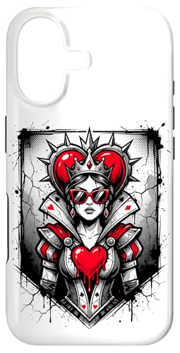 Red Queen of Hearts Rebel Crown �T���O���X �|�[�J�[�J�[�h ���f�B�[�X �X�}�z�P�[�X iPhone 17 �p