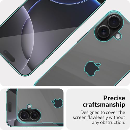 Image of ArmourPro Tempered Glass for iPhone 16 with Back Clear Membrane Guard, Edge to Edge Screen Protector, Anti-Bubble, Anti-Fingerprint, Oil Resistant, Installation Kit | Black