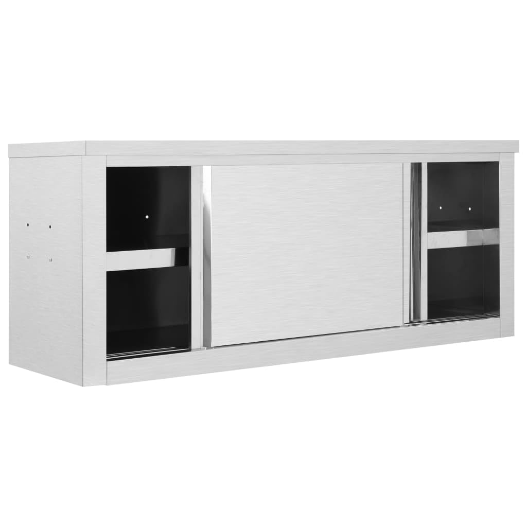 Générique Armoire de Cuisine avec Portes coulissantes 120x40x50 cm INOX,Arts de la Table & Arts culinaires,Stockage des Aliments,51053
