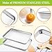 CEKEE Stainless Steel Baking Sheet Set of 2, Cookie Sheet for Baking Pan Tray, Toaster Oven Baking Pan Set, Rectangle Size 16 x 12 x 1 inch, Non Toxic, Mirror Finish & Rust Free, Dishwasher Safe