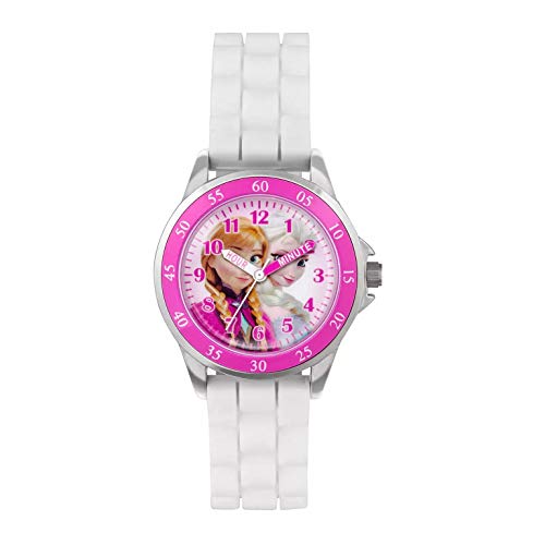 Accutime Disney Kids' FZN3550 Frozen Anna and Elsa Watch with White Rubber Band3