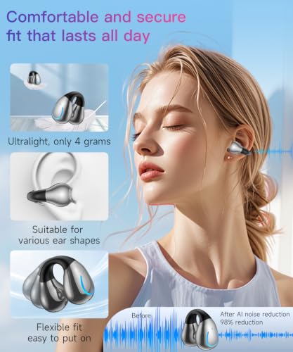 Boytond Ultra Open Ear Earbuds,Clip On Headphones Comfort for All Day Wear - image 4