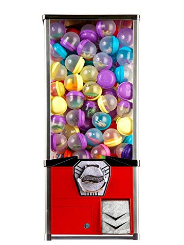 Vending Machine - Big Capsule Vending Machine - Prize Machine - Commercial Vending Machine for 2 Inch Round Capsules Gumballs Bouncy Balls - Red
