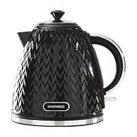 Daewoo SDA1773 Argyle Collection, 1.7L, Electric Kettle With Removable Lid and Filter For An Easy Clean, Auto Shut Off And Power Indicator For Safety, Black