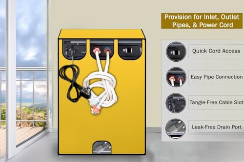 Image of Stylista Waterproof and Dustproof Polyester Washing Machine Cover Compatible for Godrej 7.5 Kg Fully-Automatic Top Loading WTEON ALP 75 5.0 FDTN GPGR, Yellow