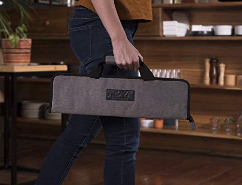 Asaya Chef Knife Roll Bag - 12 Pockets For Knives And Kitchen Utensils - Lightweight, Durable, And Stain Resistant Nylon - Perfect For The Traveling Chef - Knives Not Included #TOP1