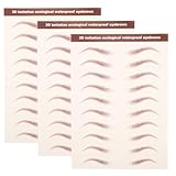 3 Sheets Temporary Eyebrow Tattoos 30 Pairs Waterproof Eyebrows Sticker 3D Transfers Stickers Peel Off Brows for Women Girls (Brown)