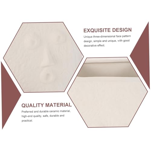 Vase blanc tête en béton et pot de fleurs visage humain pour décoration de table - 7