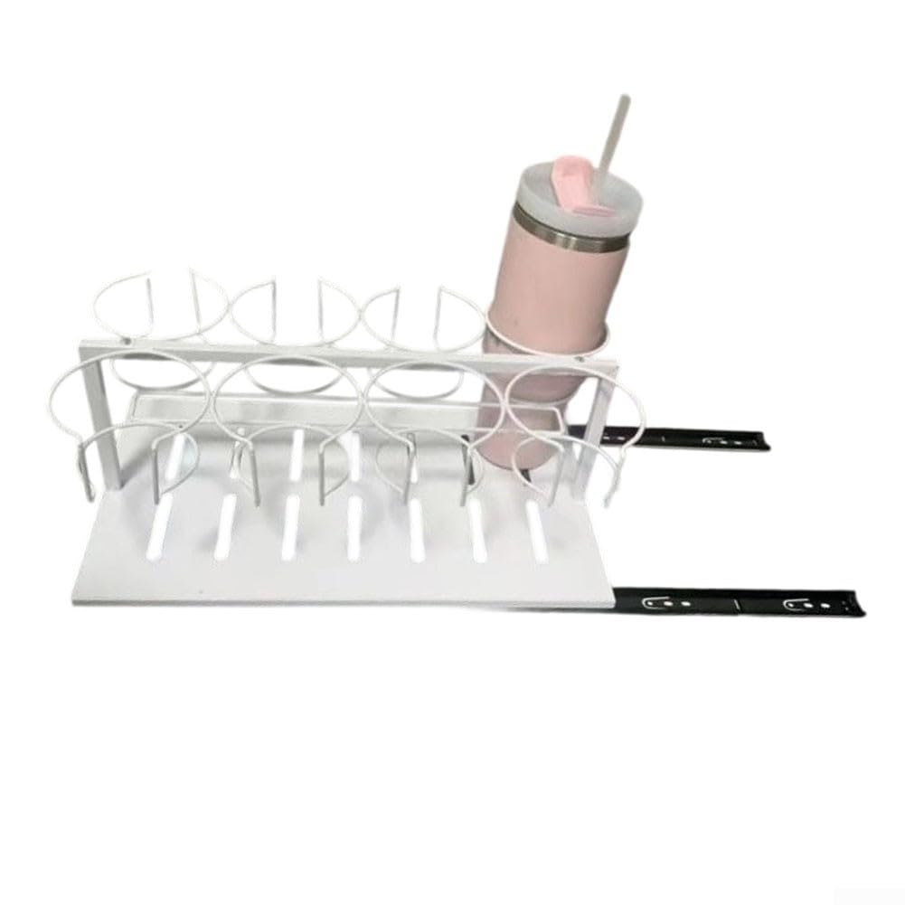Soporte para botellas de agua para refrigerador y gabinete, organizador de tazas extraíble para 30 botellas de 1.134 g, estante de almacenamiento de cocina de acero al carbono a prueba de óxido con