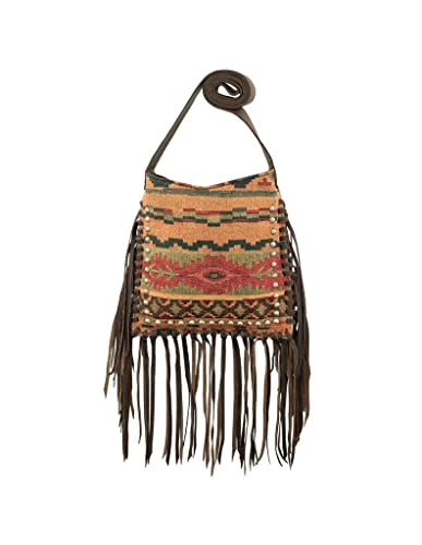 American West Woven Tapestry Fringed Cowgirl Messenger Crossbody