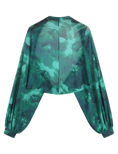 Image of ZAFUL Women's Sheer Shrug Y2K Long Sleeve Cardigans 2026 Irregular Tie Front Bolera