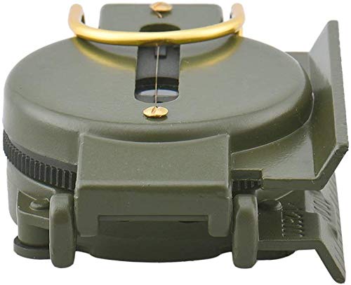 Brújula plegable metálica verde ejército resistente al agua miniatura 5
