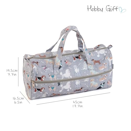 Hobby Gift Exklusive Stricktasche, Graue Hunde