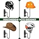 Motorradhelm Halterung Wand, 2 Stück Helmhalterung, 3 in 1 Vielseitiger Helmhalterung für Motorrad, 180° Rotation Metal Helm Halter Wandhalterung, Helmhalter Wand für Mäntel Hüte Schlüssel Jacke