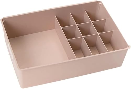 AZIEBAY収納ボックス 引き出し式仕切り付き プラスチック製半透明/茶色/グレー 積み重ね可能大容量 防虫防塵防湿通気 クローゼット・オフィス用 ブラ・下着・靴下・ネクタイ・文房具整理
