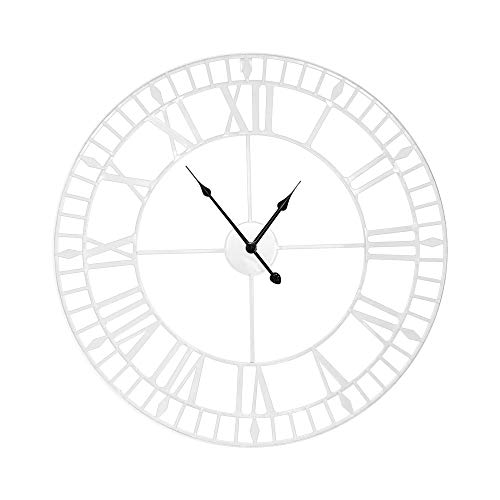 Wido Skeleton Garden Clock Outdoor Wall Vintage Large Roman Numeral Open Face Metal Round Iron 60cm