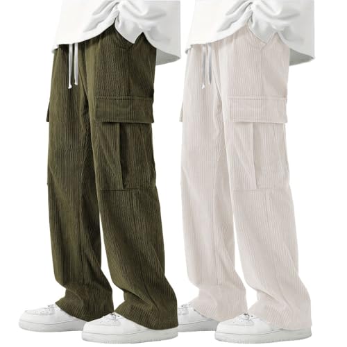Image of GRECIILOOKS Cargo Joggers for Men - Cotton Loose Fit Utility Pants with 4 Pockets | Durable Outdoor & Hiking Trousers (Available in Plus Size)