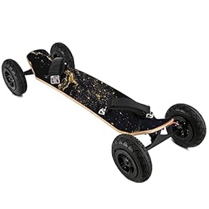 Ukiki Mountainboard 99 cm 39 in Professional Skateboard with Fixings 200 kg Capacity with 4 Wheels 20 cm for Dancing Cruise