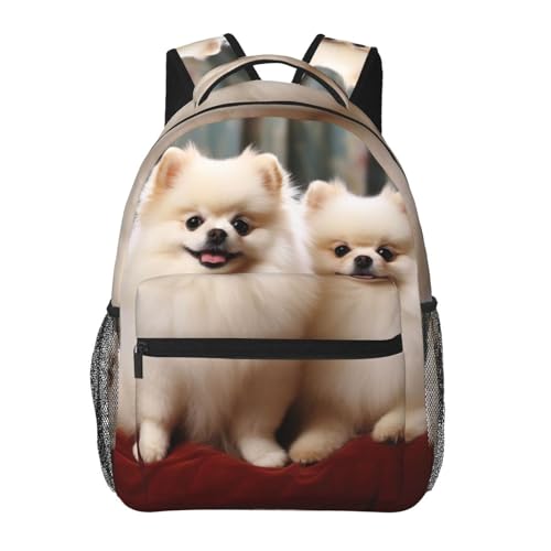 Sac à dos ordinateur portable avec motif chien de Poméranie pour le travail