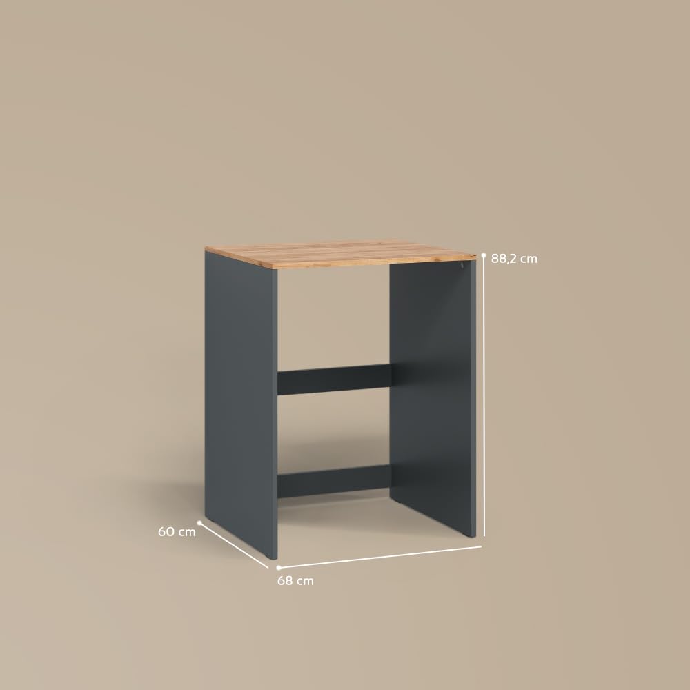 Livinity Mobiletto per lavatrice Paolina Antracite/Rovere dorato 68x88.2 cm