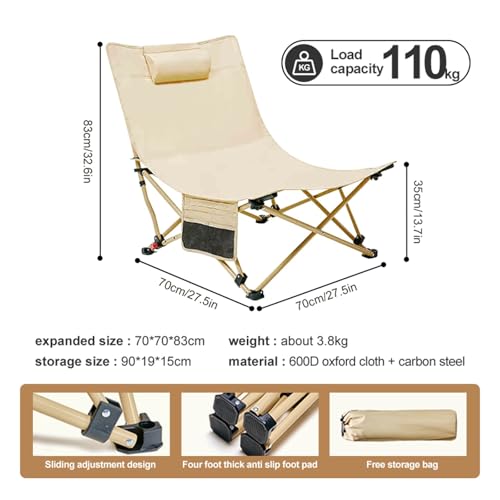 Camping stool chaise longue pliante et légère pour jardin et extérieur - 3