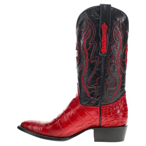 Image of Vaccari Men's Travis Genuine American Alligator Belly Leather Western Cowboy Boots