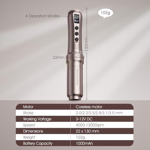 Machine maquillage permanent Biomaser U1 à 6 temps réglables et double batterie OLED