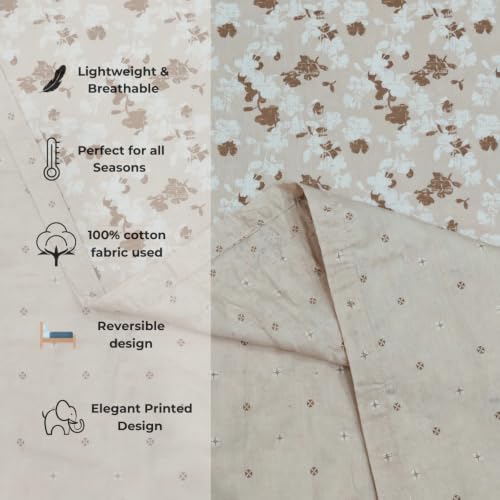 Image of Florida Cotton All Season Reversible AC Dohar (Beige, Single)