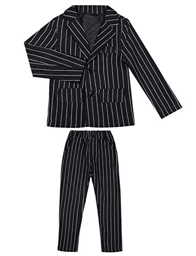 Costume rayé garçon 2 pièces bleu marine revers cranté taille ado
