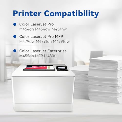 Image of 414X W2020X Toner Cartridges 4 Pack With Chip Compatible for HP M479dw | 414X W2020X W2021X W2022X W2023X Toner High Yield Compatible with M479dw M479fdw M479fdn M454dw M454dn M480f (BK /M /C /Y)