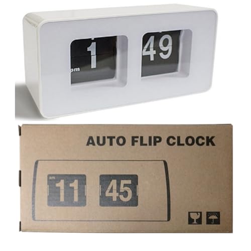 HCHMAO Flip Clock Classic Retro Vintage Clock Desk Table File Down Page Clock for Office Home Decoration