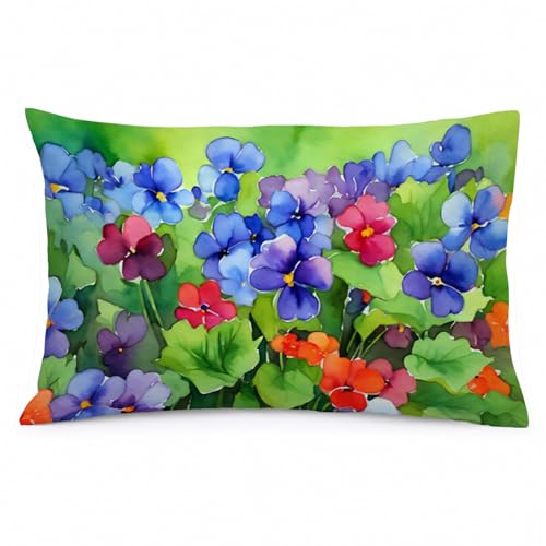 Caroline's Treasures DAC1648PILLOWCASE Illinois Violet in Watercolor Fabric Standard Pillowcase Lightweight Super Soft Easy Care Decorative Artwork Pillowcase, Standard