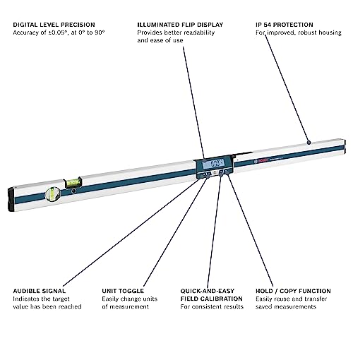 Image of BOSCH GIM 120 48 Inch Digital Level, Includes 4 AA Batteries & Carrying Case