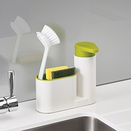 BLAPOXE New Sink Organizer, 2-Compartment Sink Tidy with Suction Cup, Self Draining, Multi-Colored, Modern Style