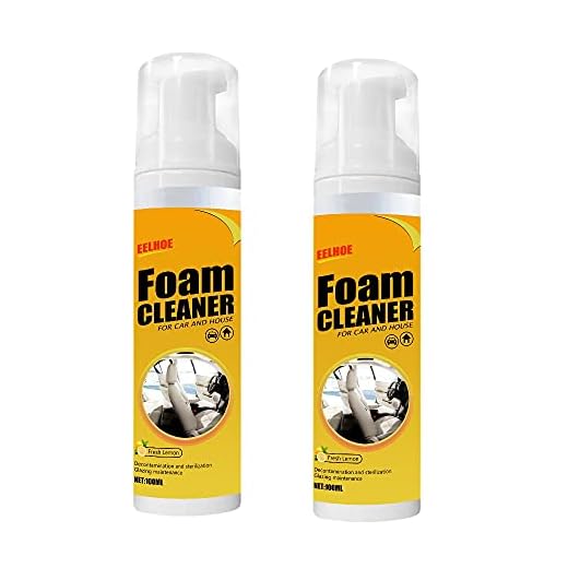 choxila 2Pcs Multipurpose Foam Cleaner Spray 100ml, Foam Cleaner for car and House Lemon Flavor, All-Purpose Household Cleaners for Car and Kitchen (2 Pcs)