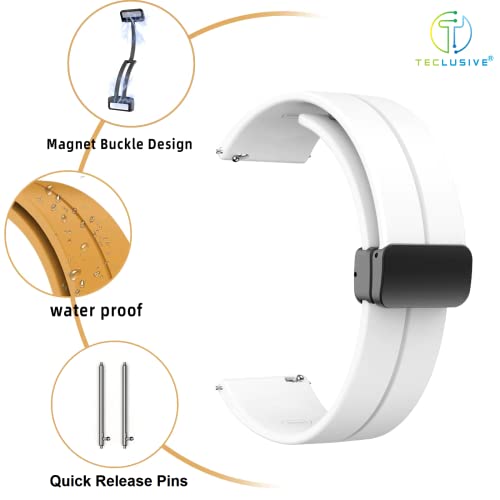 Image of T TECLUSIVE Premium Silicone Strap Band with Magnetic Lock 20mm Compatible for Galaxy Watch 3 41mm | Galaxy Watch 42mm Active 2 | Amazfit Bip GTS | Fire Bolt Ninja | Adjustable Silicon Band