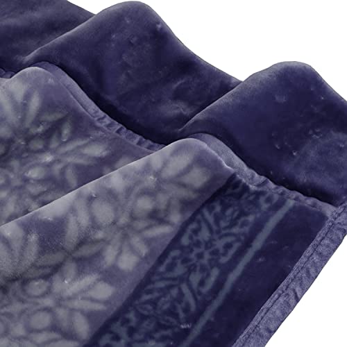 昭和西川 毛布 シングル 二枚合わせ フォルテ ヘビーなボリューム感 肌ざわり なめらか 約2.6kg 140x200㎝ ブルー