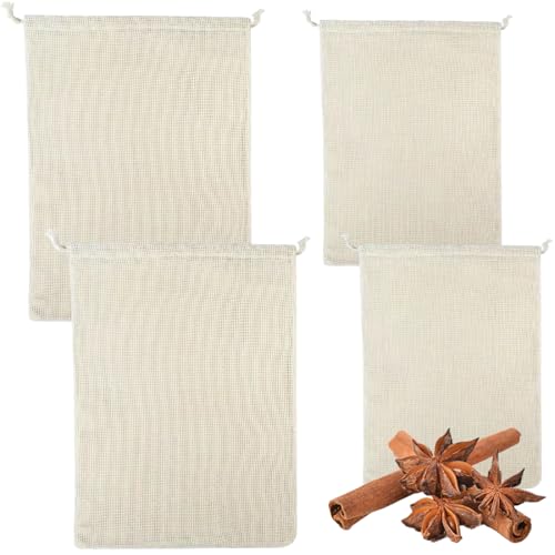 VJUYSW Set 4 Malla para Cocer Garbanzos, Bolsa para Coccion, Bolsa para Legumbres Cocción de 2kg y 3kg, Red para Verduras en la Olla, Red para Cocinar Alimentos, Reutilizables Red para Cocer Verduras