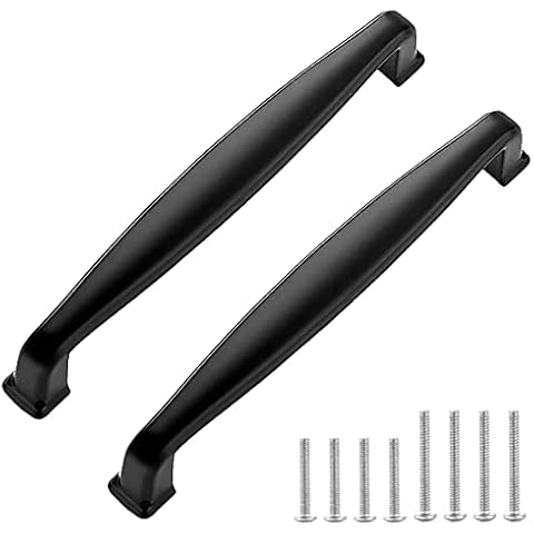 abcGoodefg 12 Pack Kitchen Cabinet Handles Matte Black Cabinet Pulls Black Drawer Pulls Kitchen Cabinet Hardware Kitchen Handles for Cabinets Cupboard Handles Drawer Handles, Hole Center 96mm/3.8" Cover