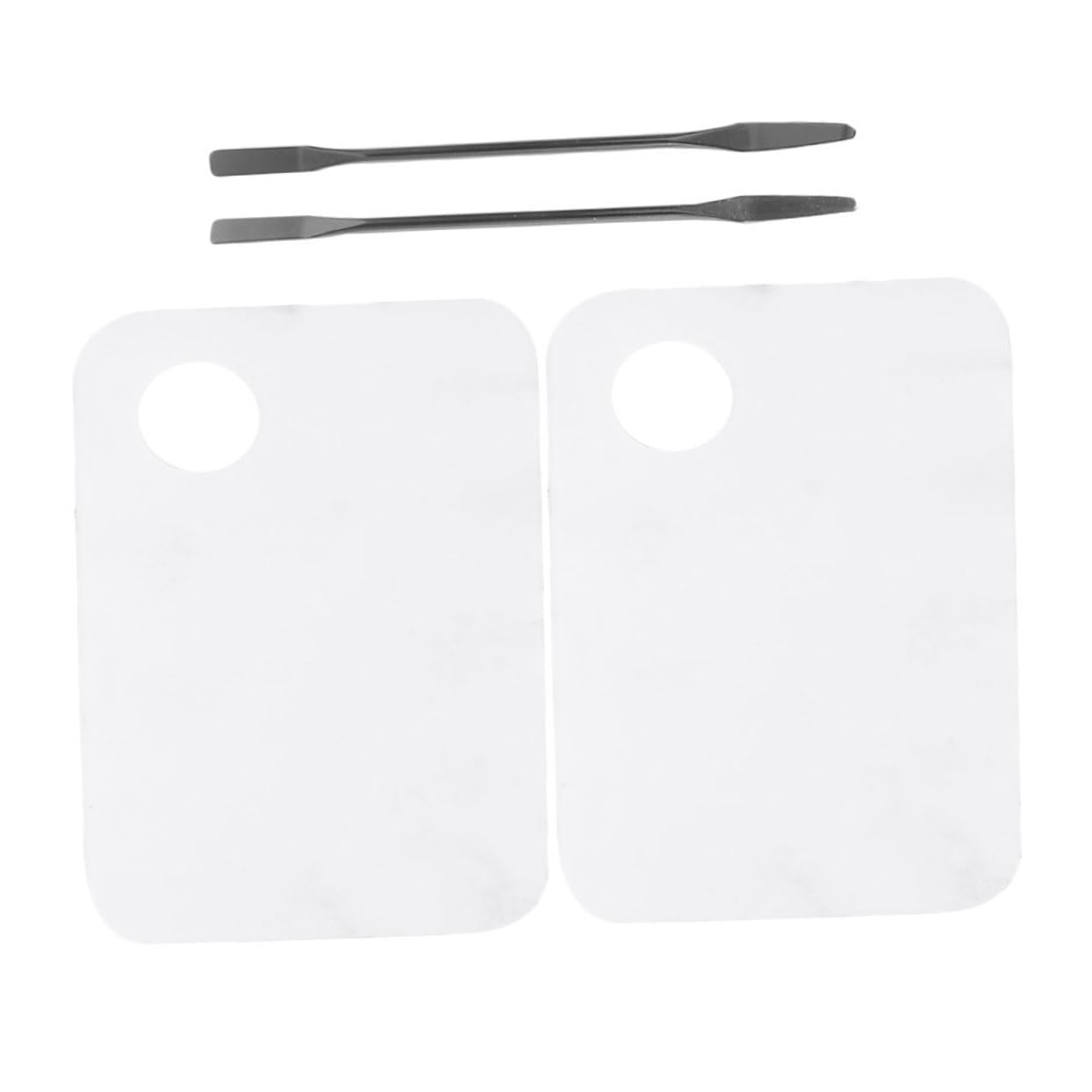 CALLARON 2 Sets 4pcs Transparent Acrylic Manicure and Dead Skin Pushers Nail Art Mixing Tool for Professional and Home Use Easy to Clean for Blending Colors